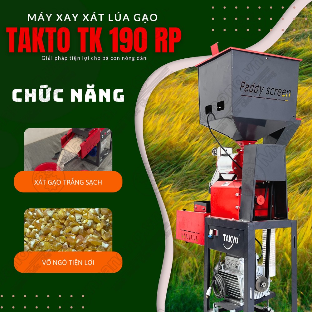 Chức năng của máy xay xát lúa gạo TAKYO TK 190 RP