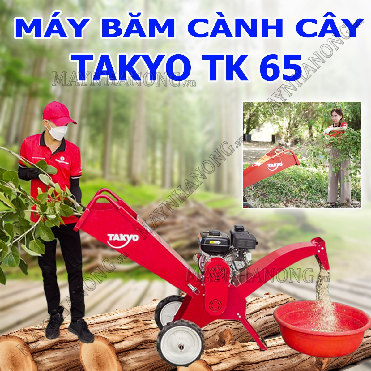 Máy băm cành cây Takyo TK 65