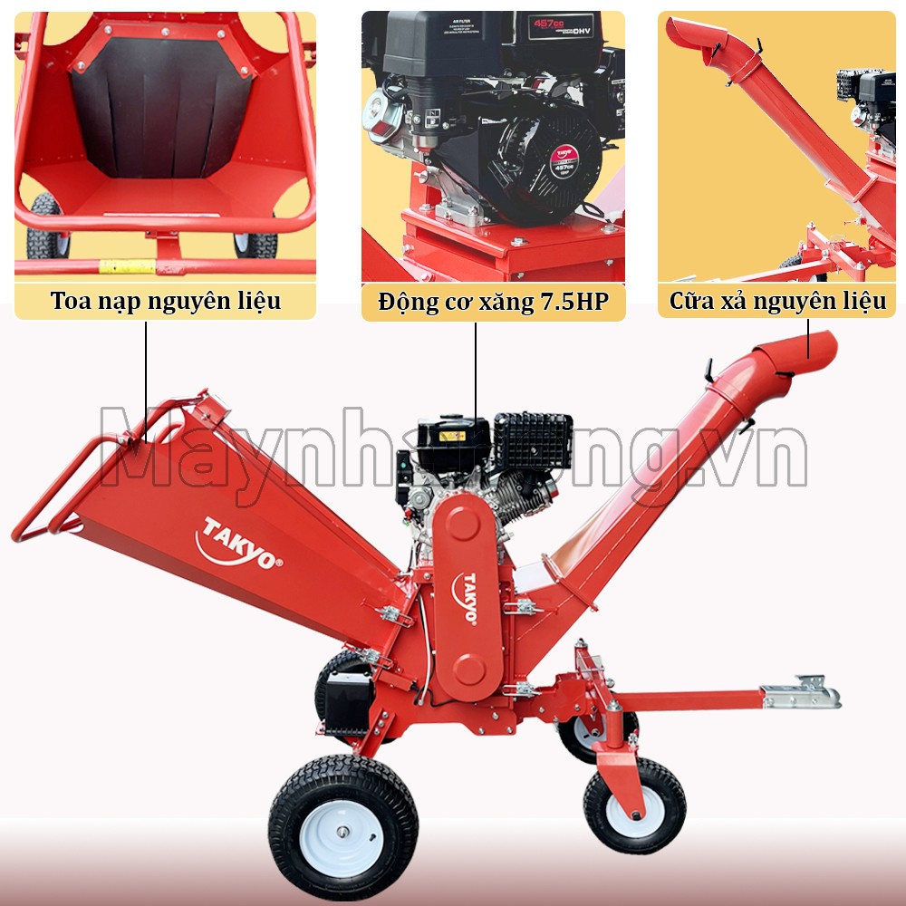 Cấu tạo máy băm gỗ chạy xăng Takyo TK 150