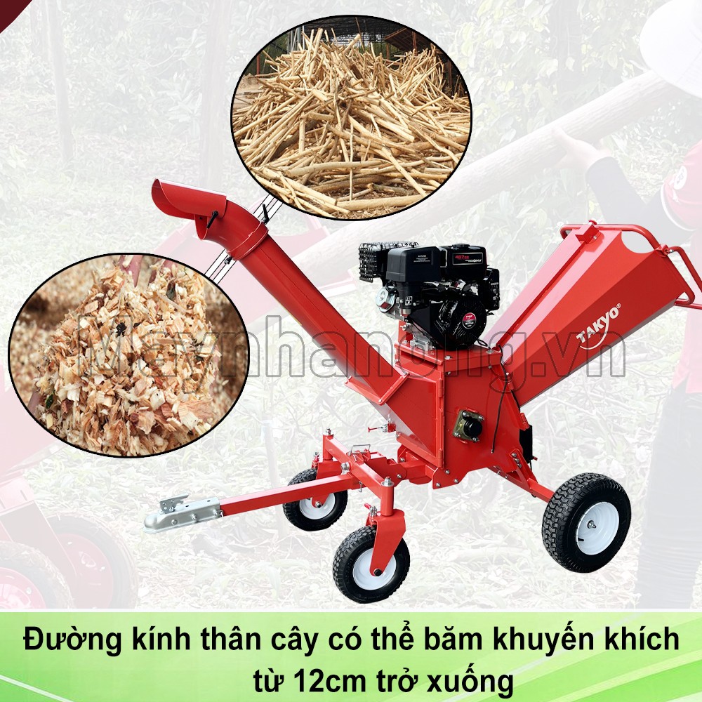 Đường kính khuyến nghị khi sử dụng máy băm cành cây Takyo TK 65