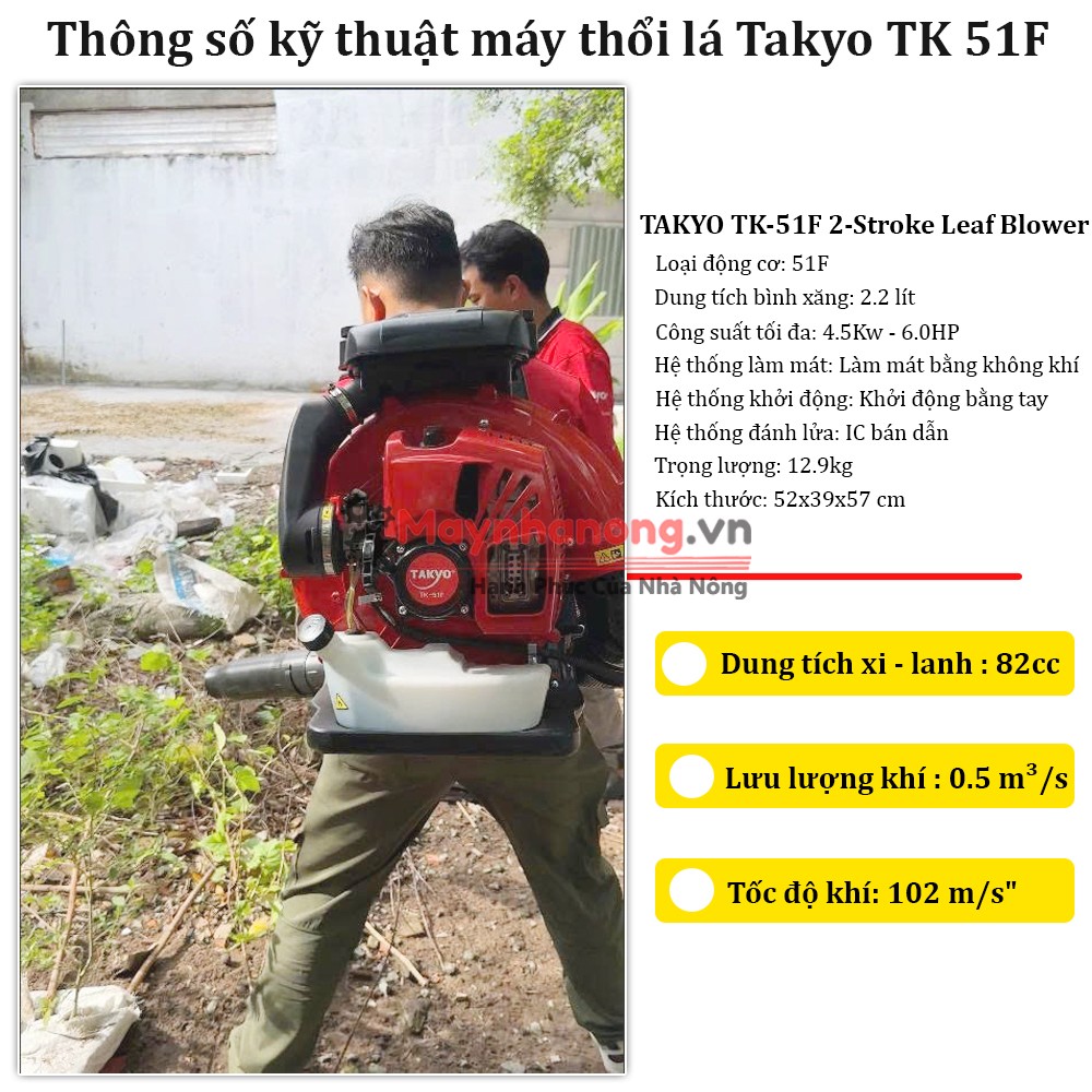 Thông số kỹ thuật máy thổi lá Takyo TK 51F